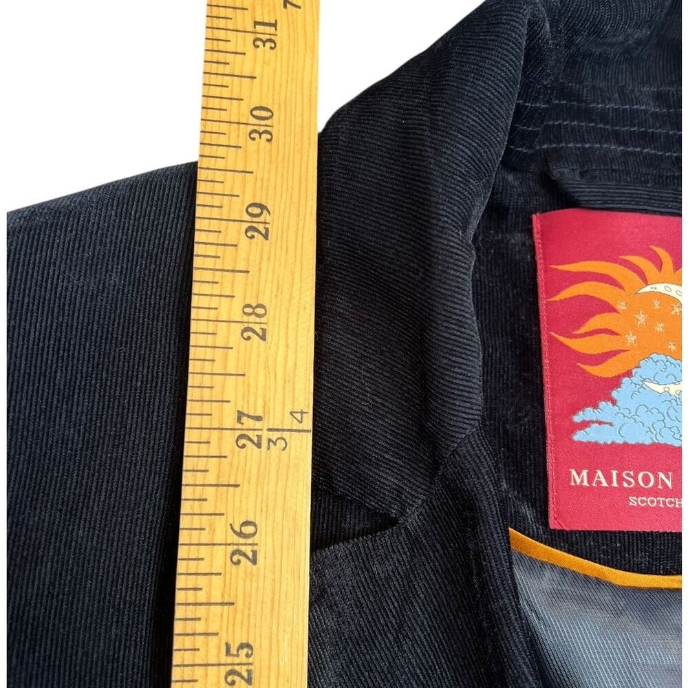 Maison Scotch Black Corduroy Double Breasted Blazer Women’s L - Picture 8 of 12